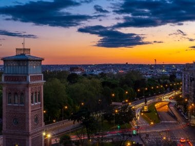 vue nocturne de Madrid