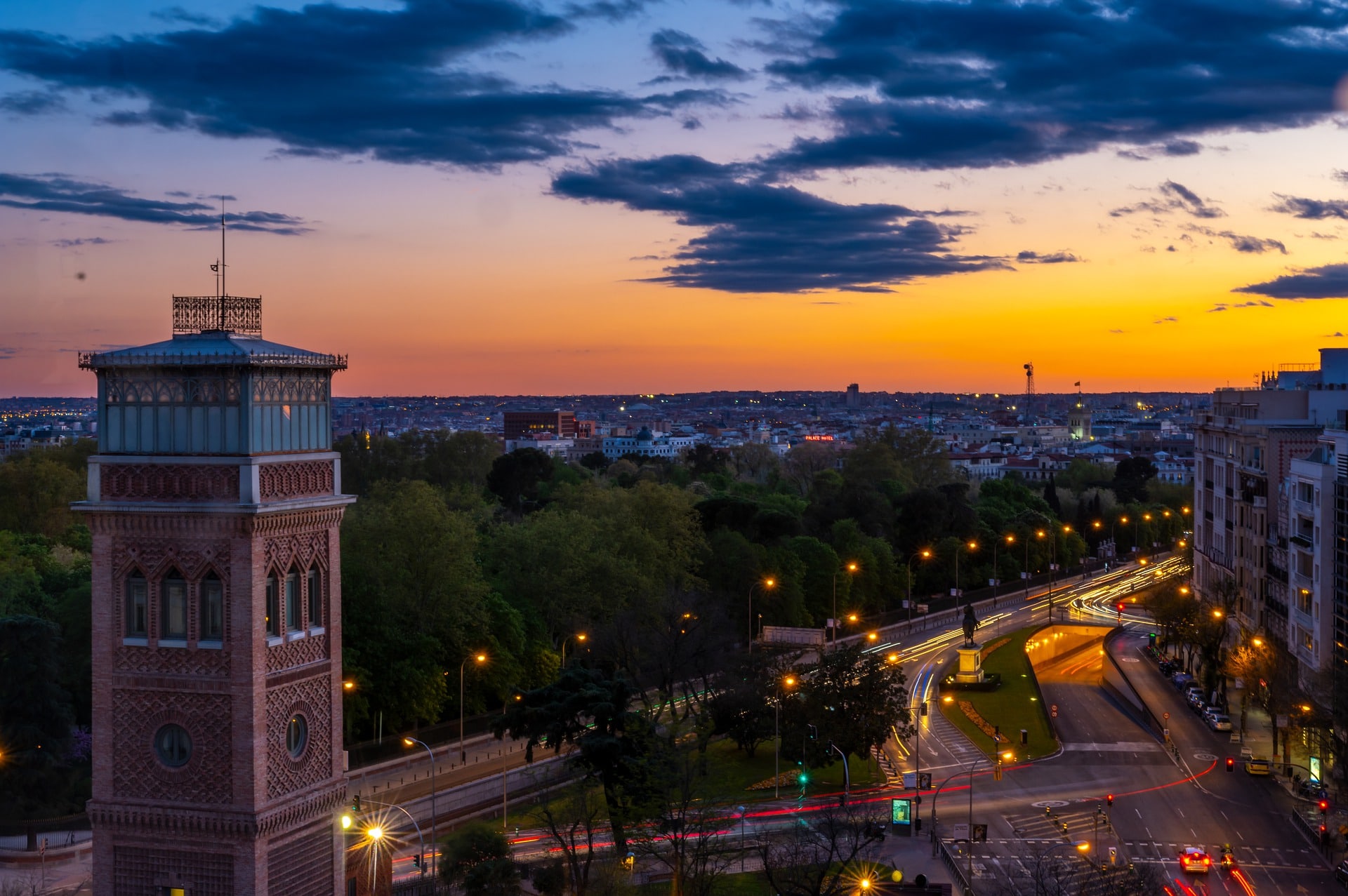 vue nocturne de Madrid